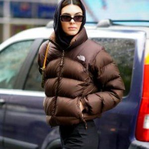 The North Face 700 Nuptse Puffer Jacket Dark Chocolate Brown Puffy - Small